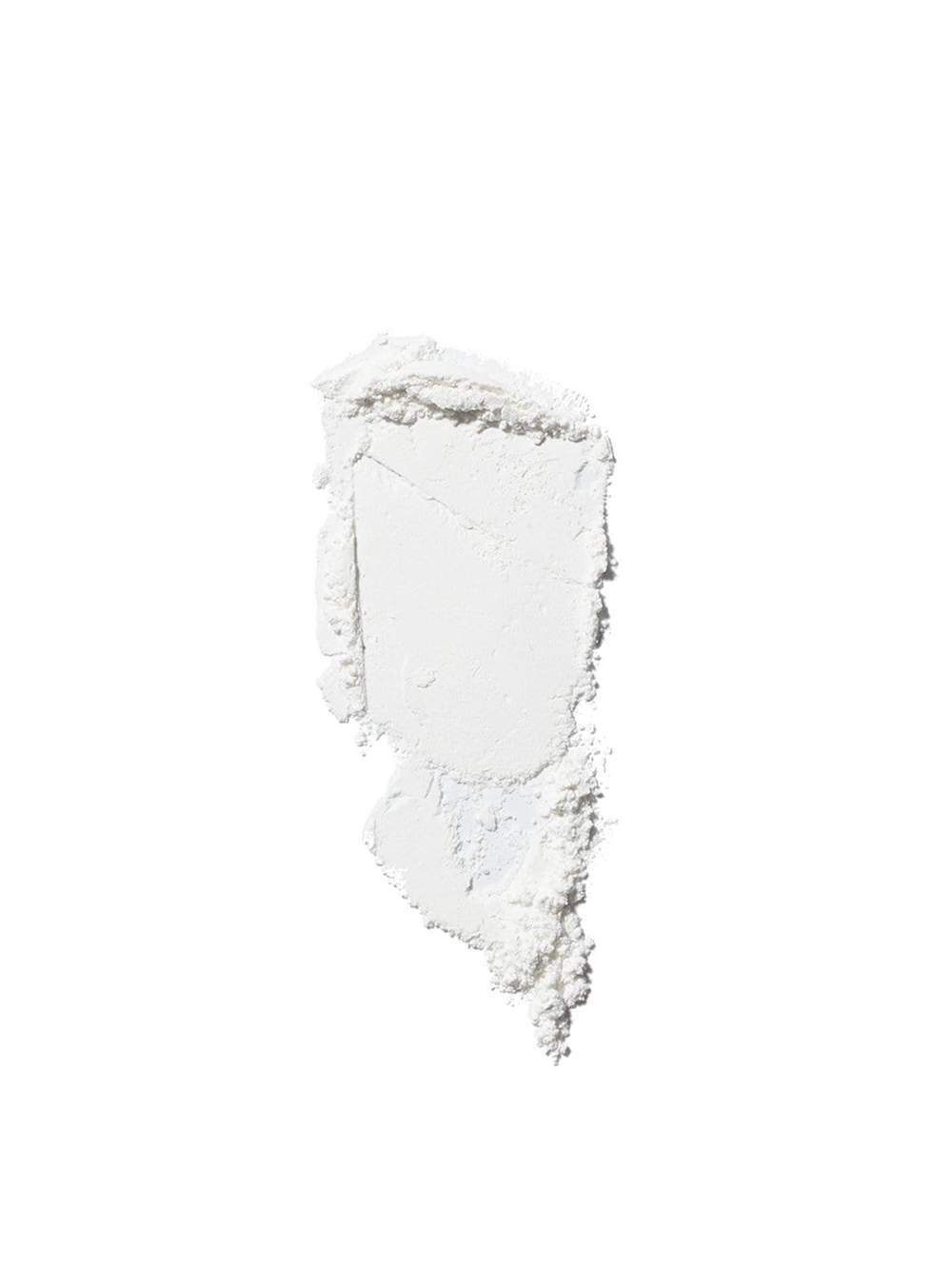 Swatch of finely milled white setting powder with a soft, matte finish.